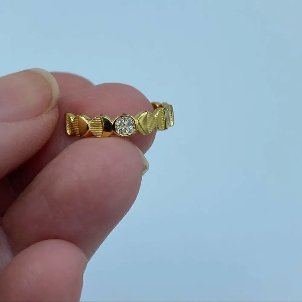 Sterling Silver CZ Toe Ring Gold Plated